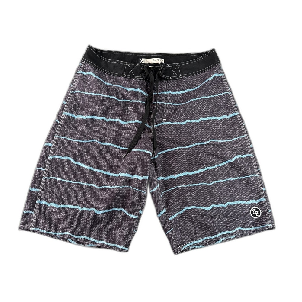 EZEKIEL ER113066B Board Shorts 32‎ Black Striped 100% POLYESTER Regular Fit